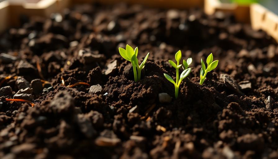 Compost with new plant growth